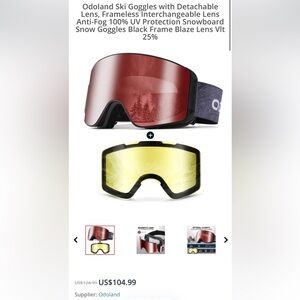 odoland Magnetic interchangeable ski goggles Unisex